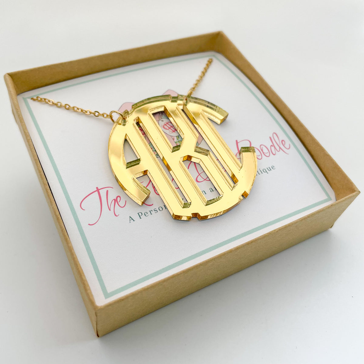 Acrylic on sale monogram necklace