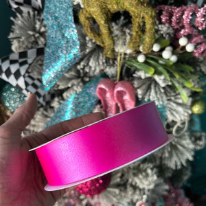 Floral Poly Ribbon 1 7/16": hot Pink