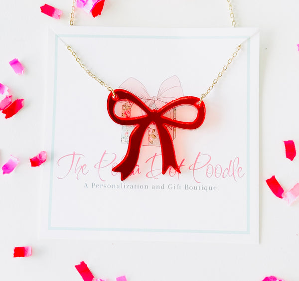 Bow Acrylic Necklace