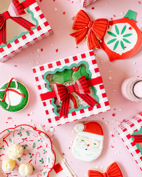Red and Green Gingham Treat Boxes (set of 6)