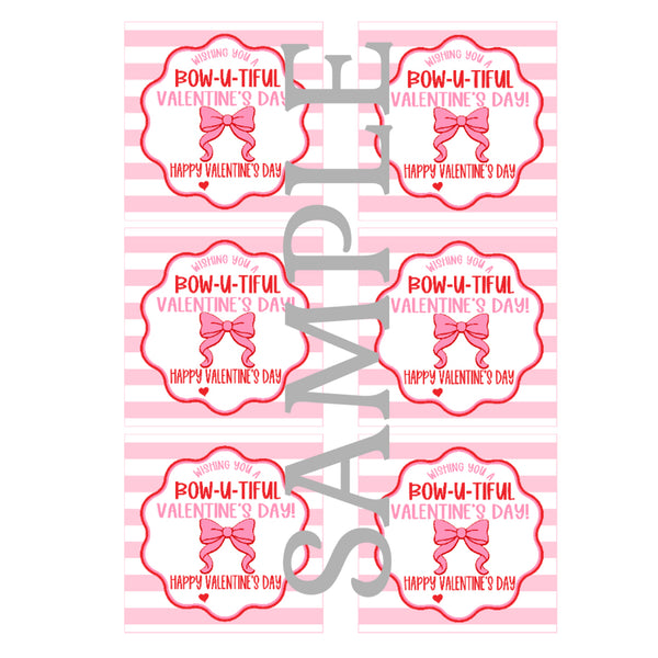 Wishing you a BOW-U-TIFUL Valentines Day -Valentine Gift Tags