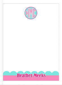 Personalized Scallop Notepad (50 page pad)