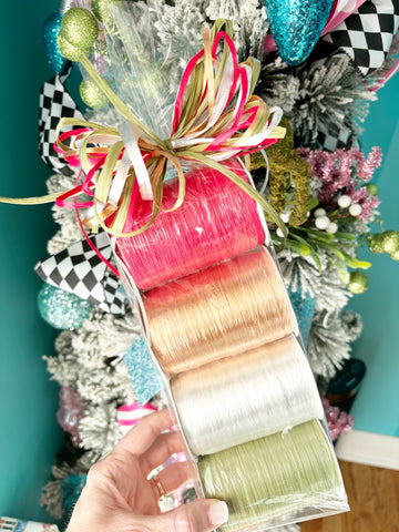 Neutral Christmas Raffia Bundle 3 or 4 color options available