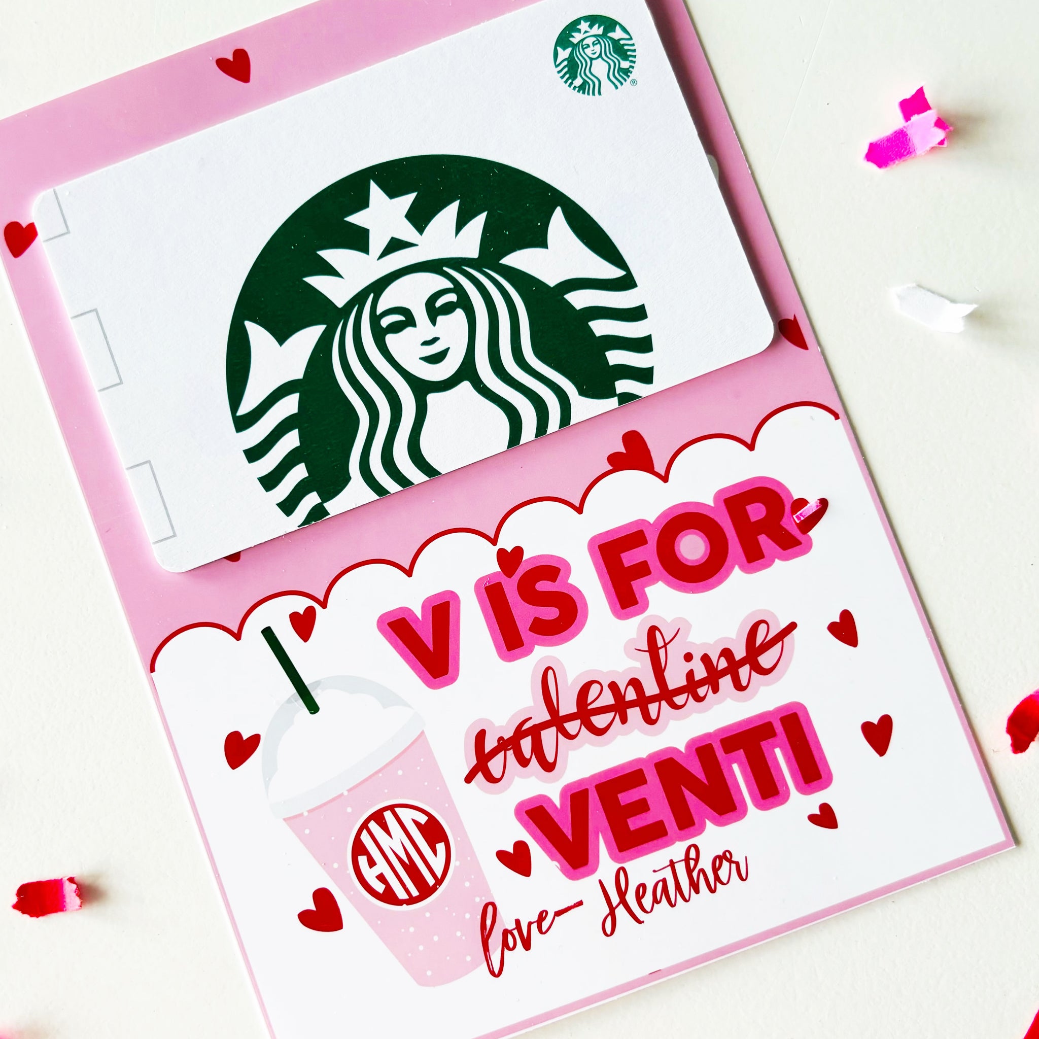V is for Venti-"DIGITAL" Personalized Gift Card Printable