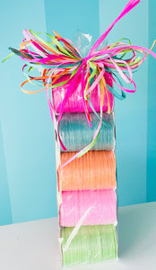 "Colorful Summer" DELUXE Raffia Bundle: (lime green, light pink, teal, orange & hot pink)