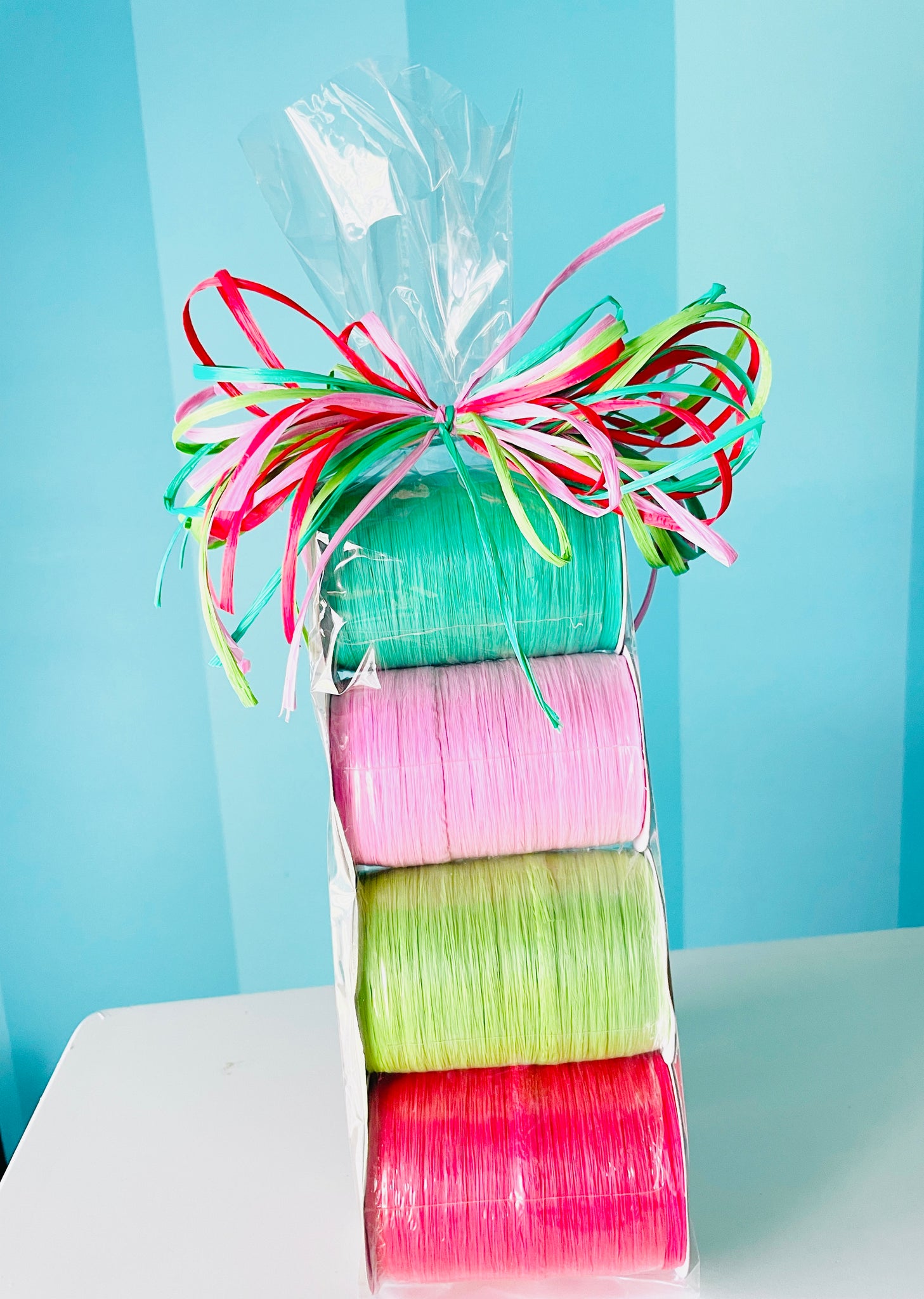 SWEET Summertime Raffia Bundle (red, lime green, baby pink, green)