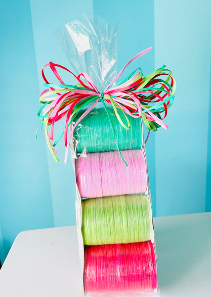 SWEET Summertime Raffia Bundle (red, lime green, baby pink, green)