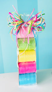"Ultimate Summer" DELUXE Raffia Bundle (lime green, bright yellow, Aqua blue, hot pink & light pink)