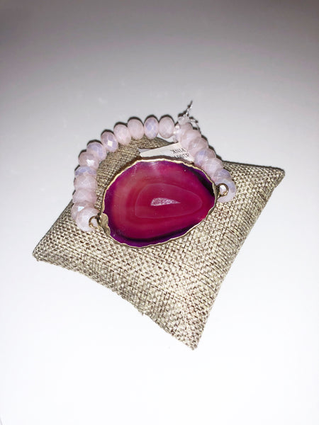 Flat Stone Jeweled bracelet (stretchy)