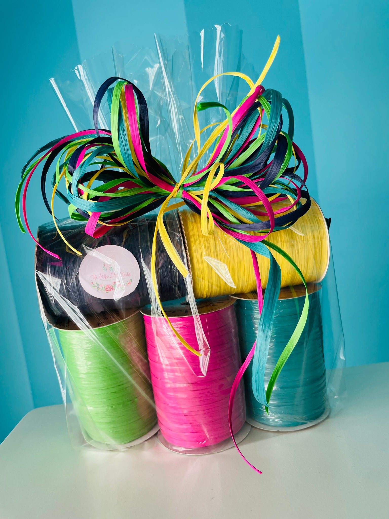DELUXE Raffia Bundle: PDP FAB 5 (lime green, bright yellow, Teal, navy and hot pink)