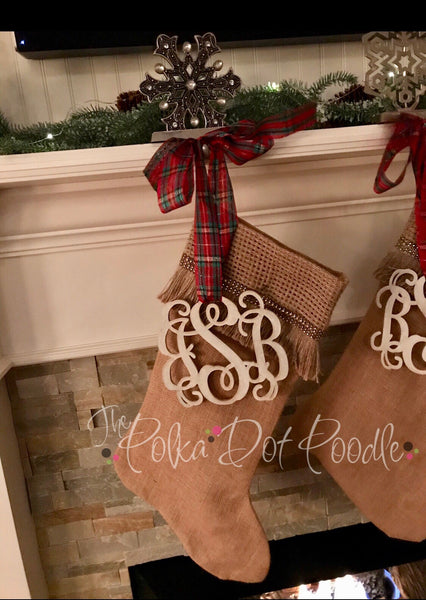 Wooden Stocking Monogram