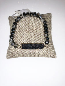Black Beaded stone bracelet