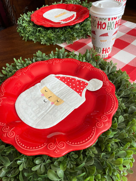 Christmas Santa face  Sleeve Hot/Cold Paper Cups with lids  (Sleeve of 12)