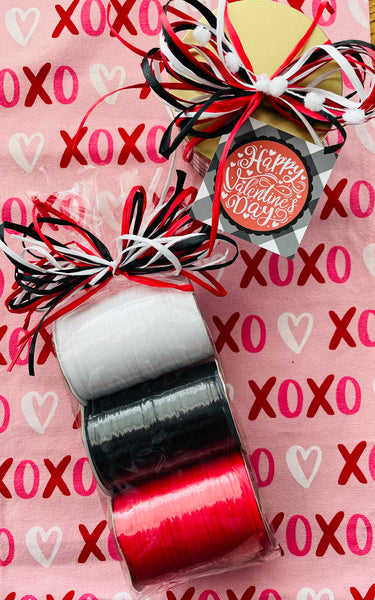 “All you need is Love” raffia bundle (Red, Black & White)