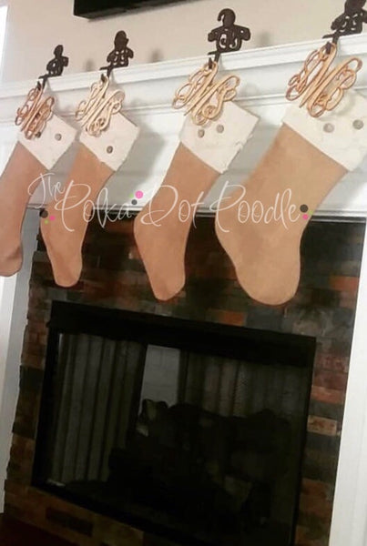 Wooden Stocking Monogram