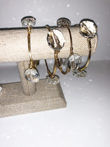 Clear Wire Wrapped 3 stone bracelet