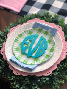 Acrylic Place Setting Monogram (multiple colors available)